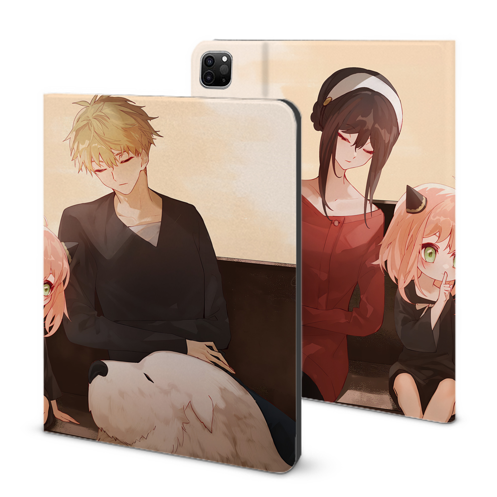 （画像用） SPY×FAMILY间谍家家酒 IPad ケース ブック型 PUレザー TPU 耐衝撃 軽量 薄型 ペン収納なし 全面保護 IPad 各モデル対応